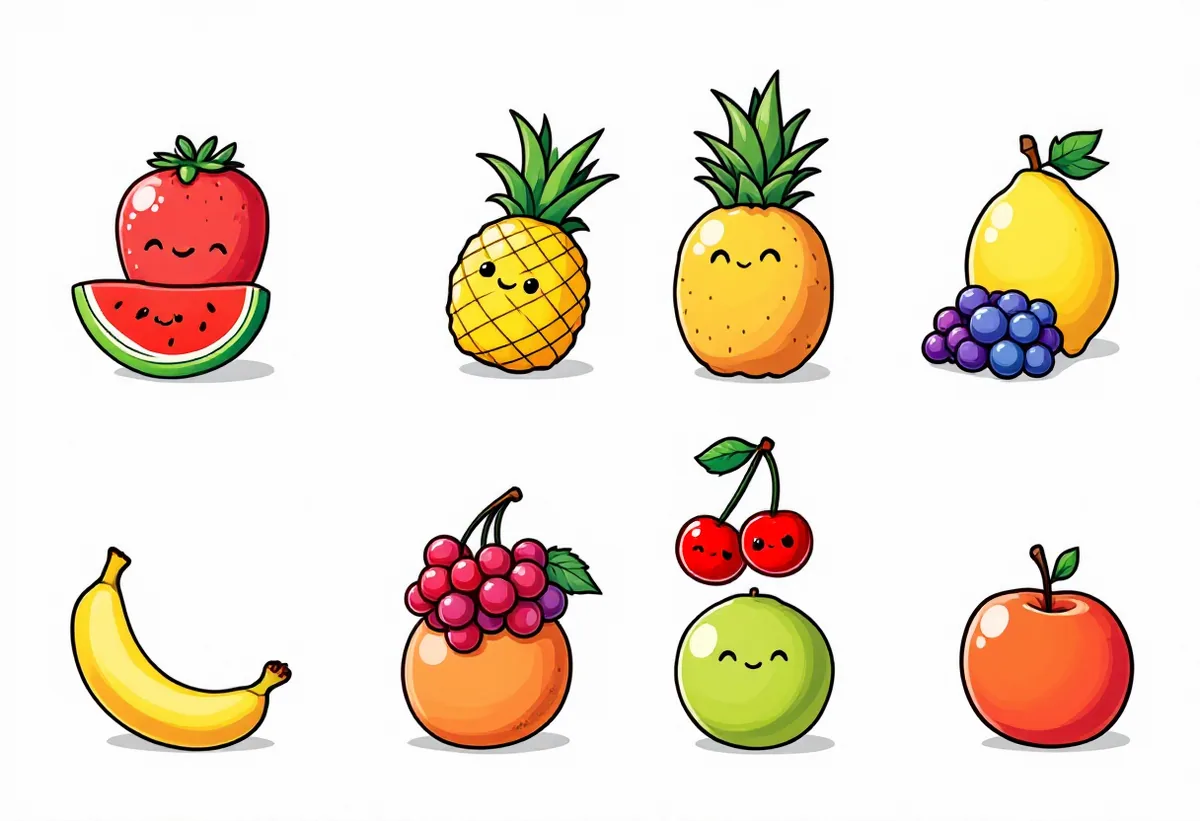 Frutas Kawaii — Modelo 3