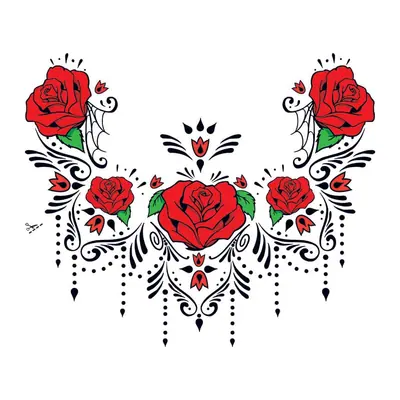 Acessório de peito com rosas