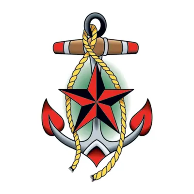 Âncora com estrela náutica