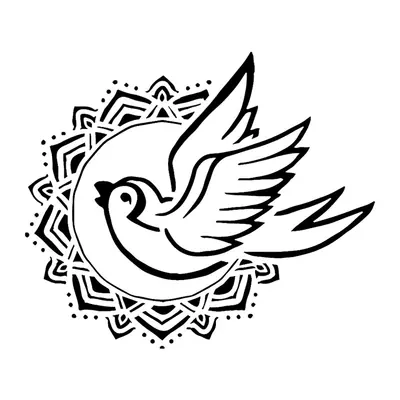 Andorinha com mandala