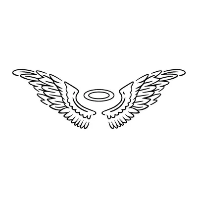 Asas de anjo com auréola