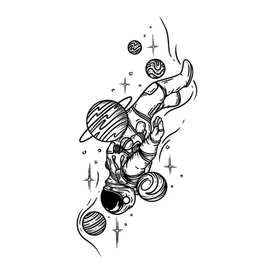 Astronauta com planetas