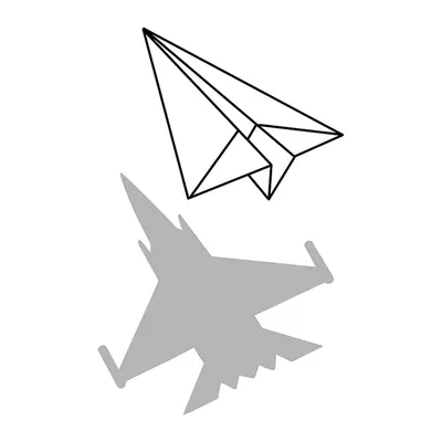 Avião de papel e caça