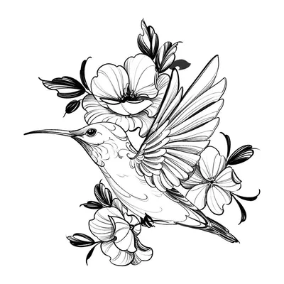 Beija-flor com flores