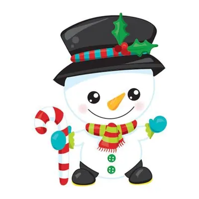 Boneco de neve com bengala doce