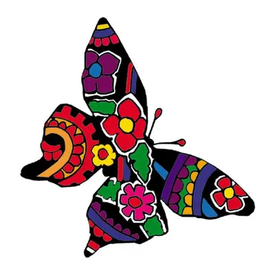 Borboleta de flores coloridas