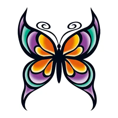 Borboleta laranja e roxa