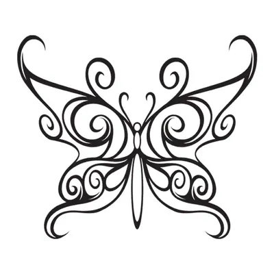 Borboleta ornamental em traço fino