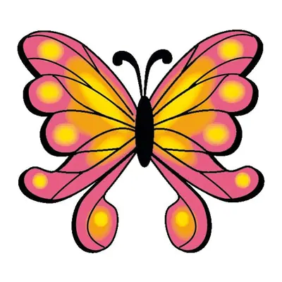 Borboleta rosa com bolinhas