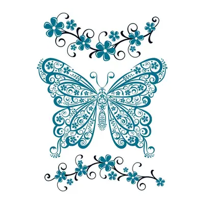 Borboleta turquesa rendada