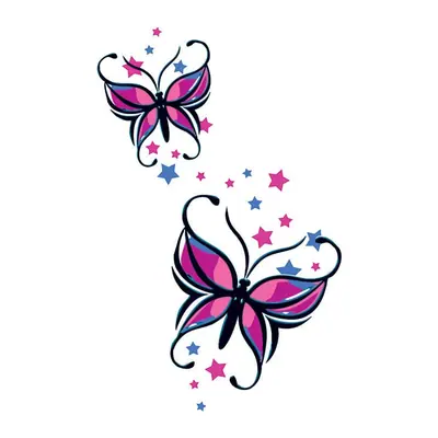Borboletas rosa com estrelas