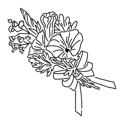 Buquê de flores com laço