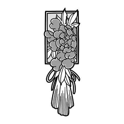 Buquê de flores em moldura