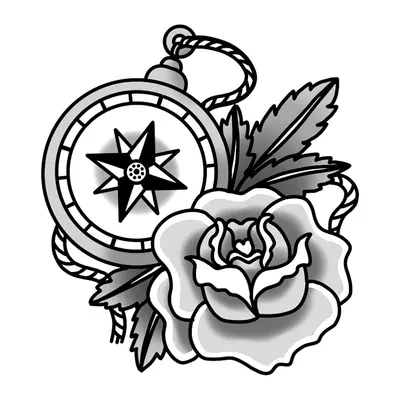 Bússola com rosa