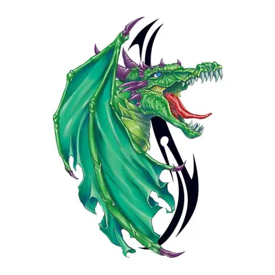 Cabeça de dragão tribal verde