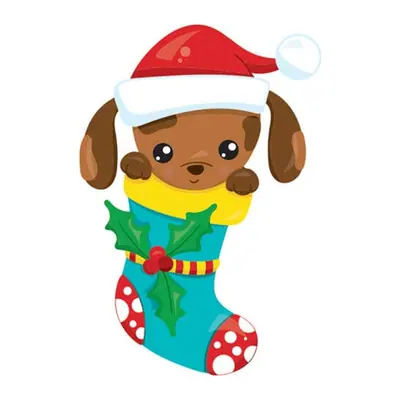 Cachorrinho na meia de Natal