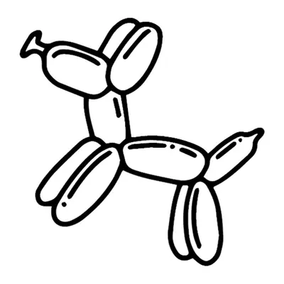 Cachorro de balão em linha