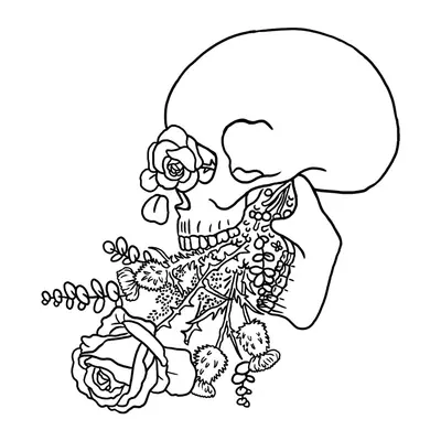 Caveira com rosas