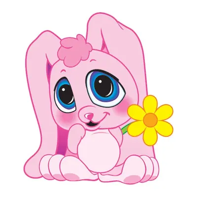 Coelhinho rosa de olhos azuis