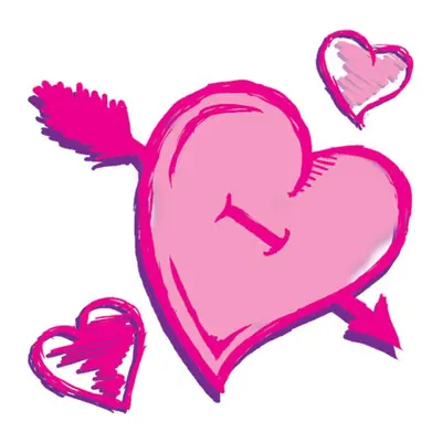 Coração rosa flechado