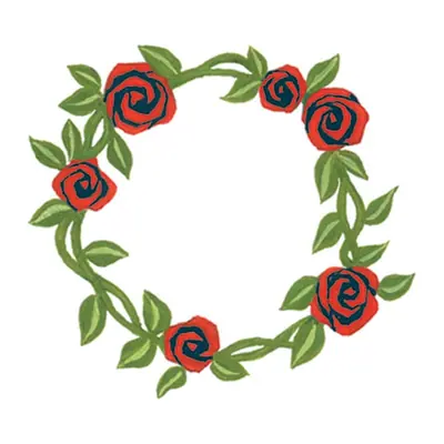 Coroa de rosas vermelhas