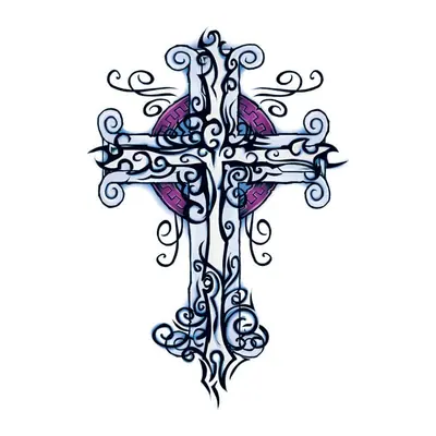 Cruz ornamentada azul