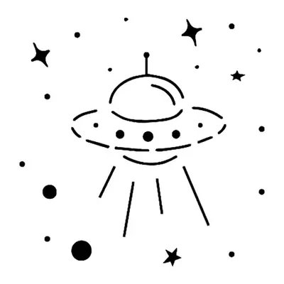 Disco voador com estrelas