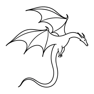 Dragão alado em linha