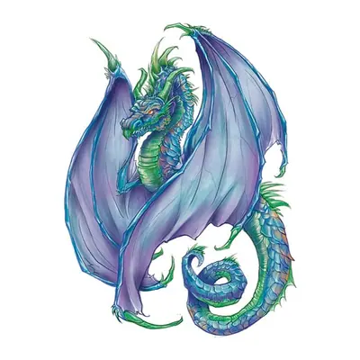 Dragão azul e roxo