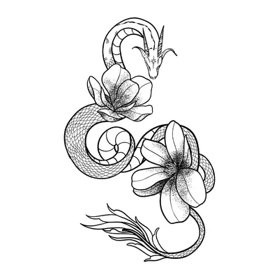 Dragão com flores