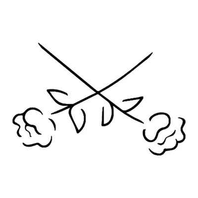 Espadas cruzadas com rosas