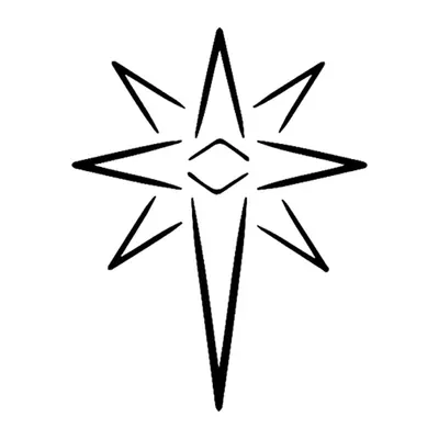 Estrela de quatro pontas vazada