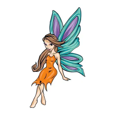 Fada de vestido laranja