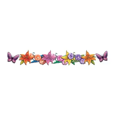 Faixa de borboletas e flores