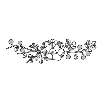 Faixa de folhas e alcachofra