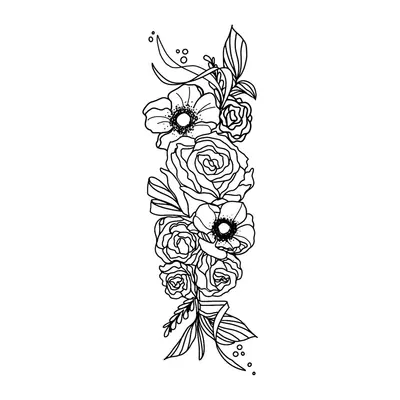 Faixa vertical de rosas e flores