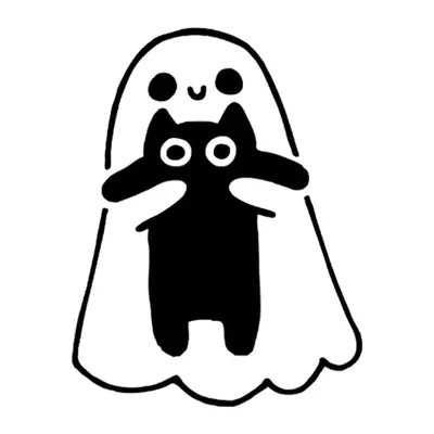 Fantasma abraçando gato