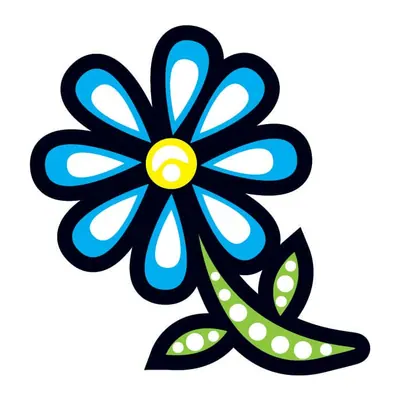 Flor azul estilizada