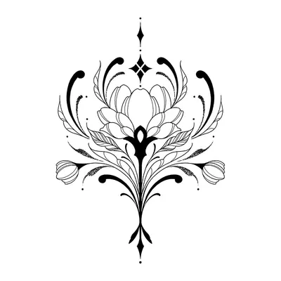 Flor ornamental simétrica