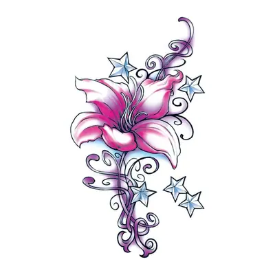 Flor rosa com estrelas