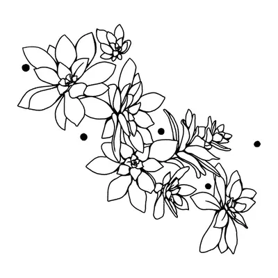 Flores abertas em traço fino
