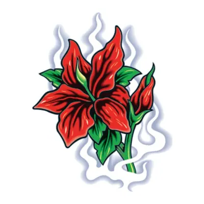 Flores vermelhas com fumaça