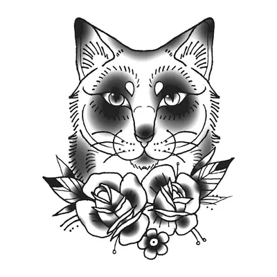 Gato com rosas