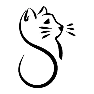 Gato em linha com cauda em S