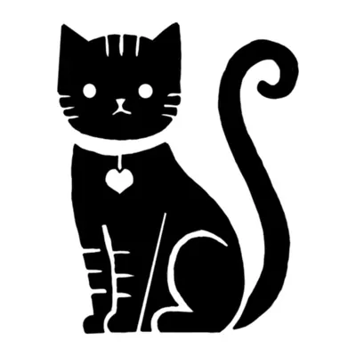 Gato preto com coração