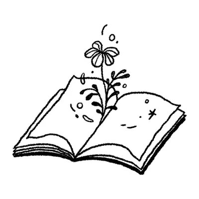 Livro aberto com flor