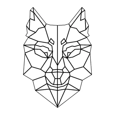 Lobo geométrico em linha