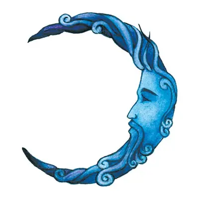 Lua azul com rosto