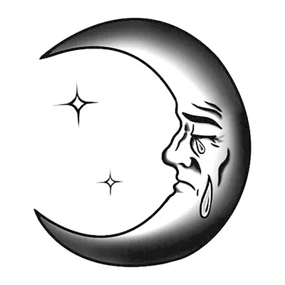 Lua chorando sombreada