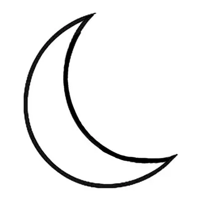 Lua crescente em contorno